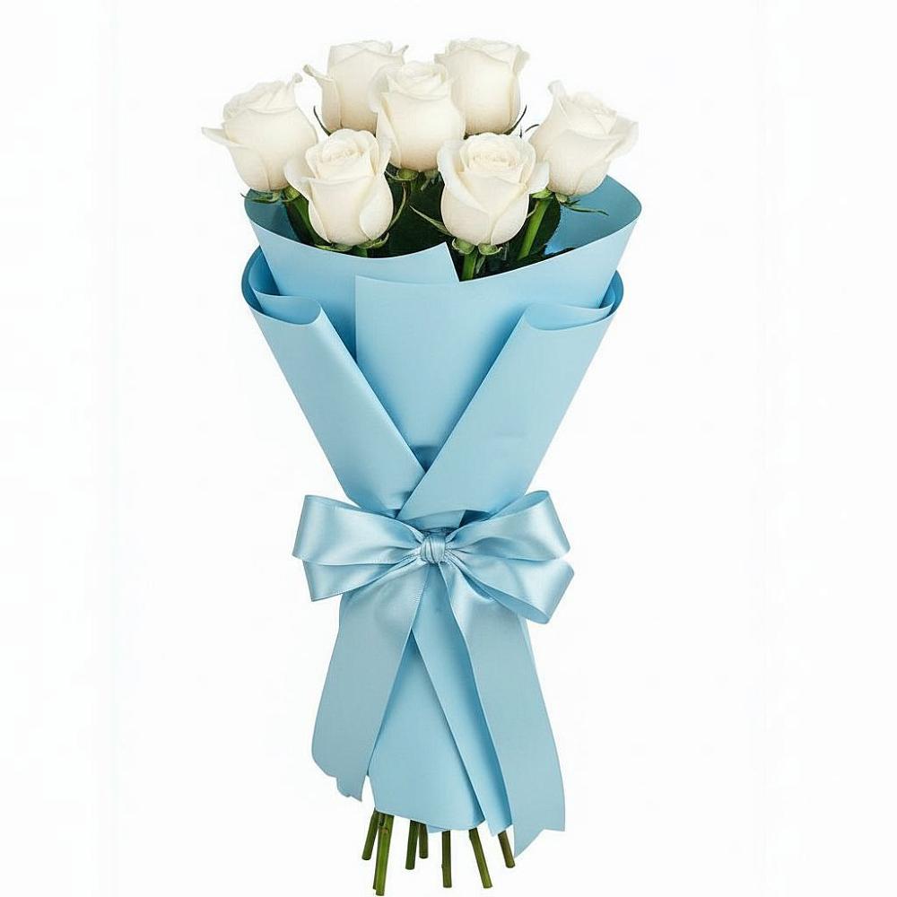 Букет 7 белых роз Проуд в Подосиновец