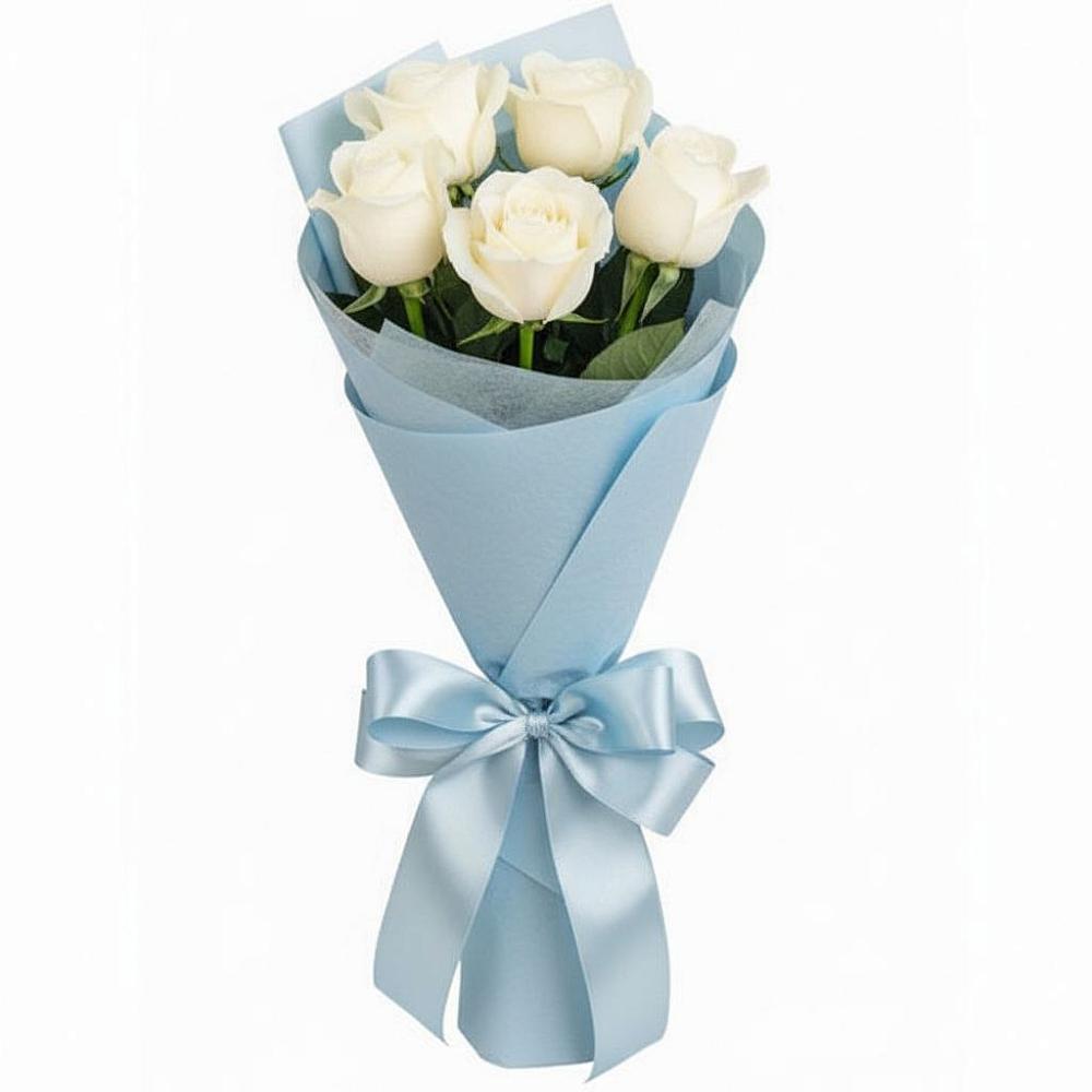 Букет 5 Белых роз Проуд в Подосиновец