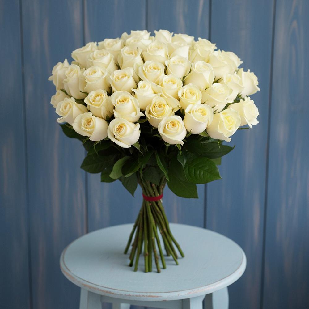 Букет 51 Белая роза Эдлесс Лав в Подосиновец