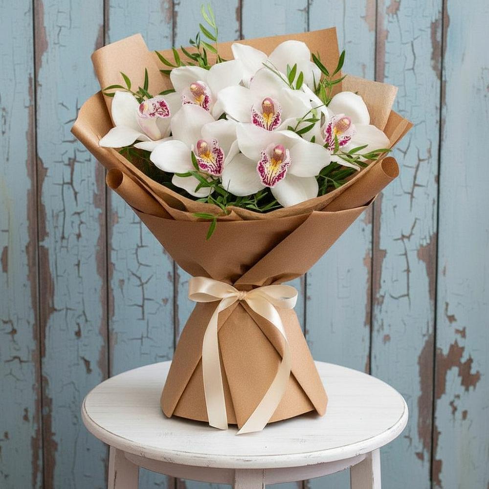 Букет цветов из: Орхидеи и Розы в Подосиновец