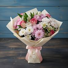 Букет цветов из:  Хризантемы, Альстромерии и Розы в Подосиновец