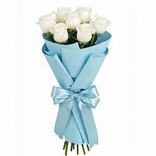 Букет 7 белых роз Проуд в Подосиновец