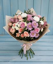 Букет цветов из:  Хризантемы, Розы и Альстромерии #REPLACE_PRED# Подосиновец