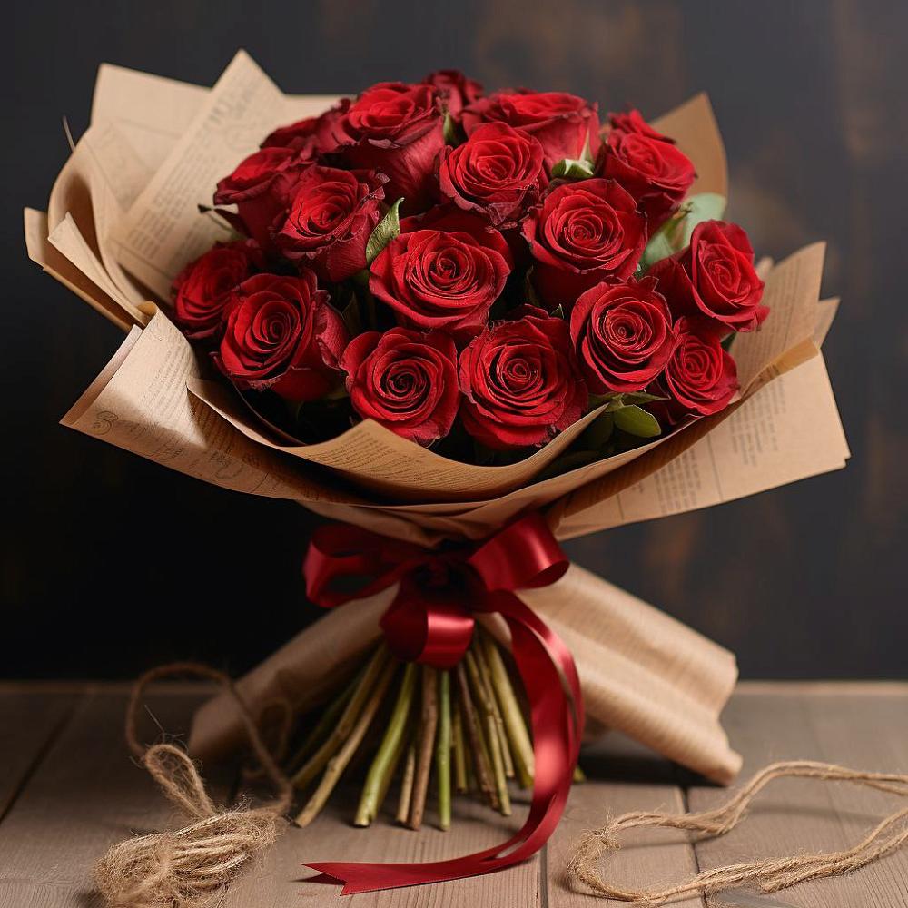 Букет 17 Красных роз Эдлесс Лав в Подосиновец