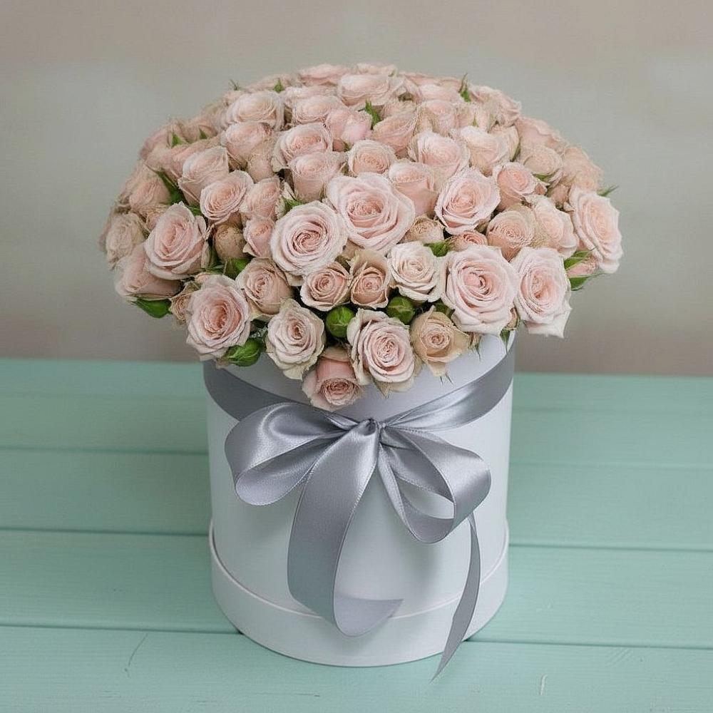 Цветочная композиция из Розы в шляпной коробке в Подосиновец